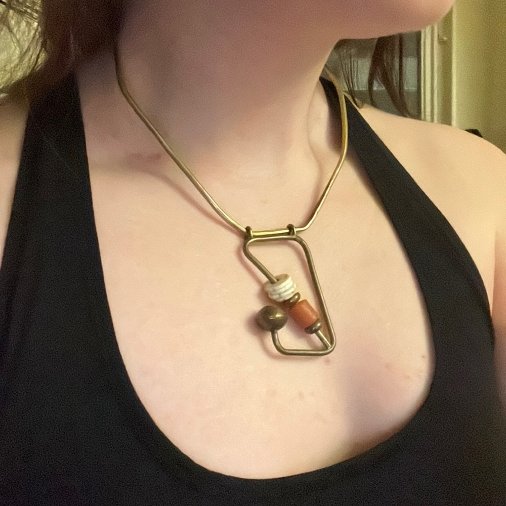 Abstract Earthy Gold Necklace
